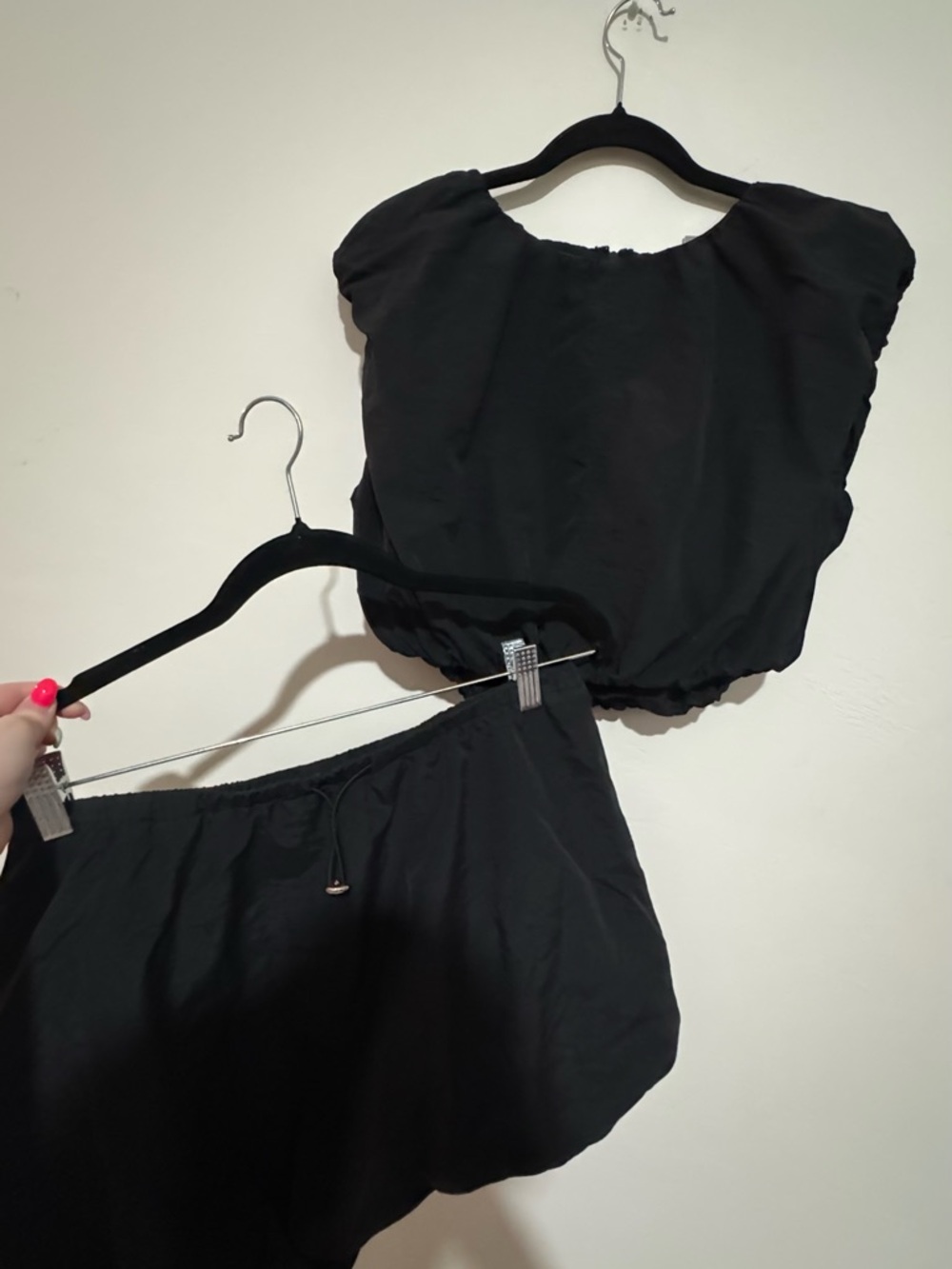 NWT Day Moon Black Bubble Hem Skirt & Top Set Sleeveless Casual 2 Piece Size M